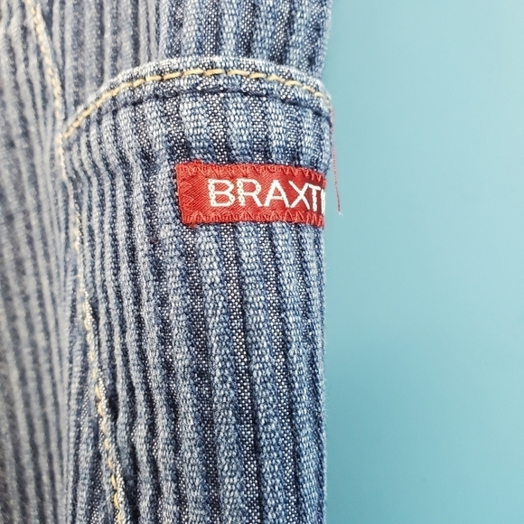 Vintage 90s Braxton striped hi waist pencil jeans 11 - Picture 5 of 14
